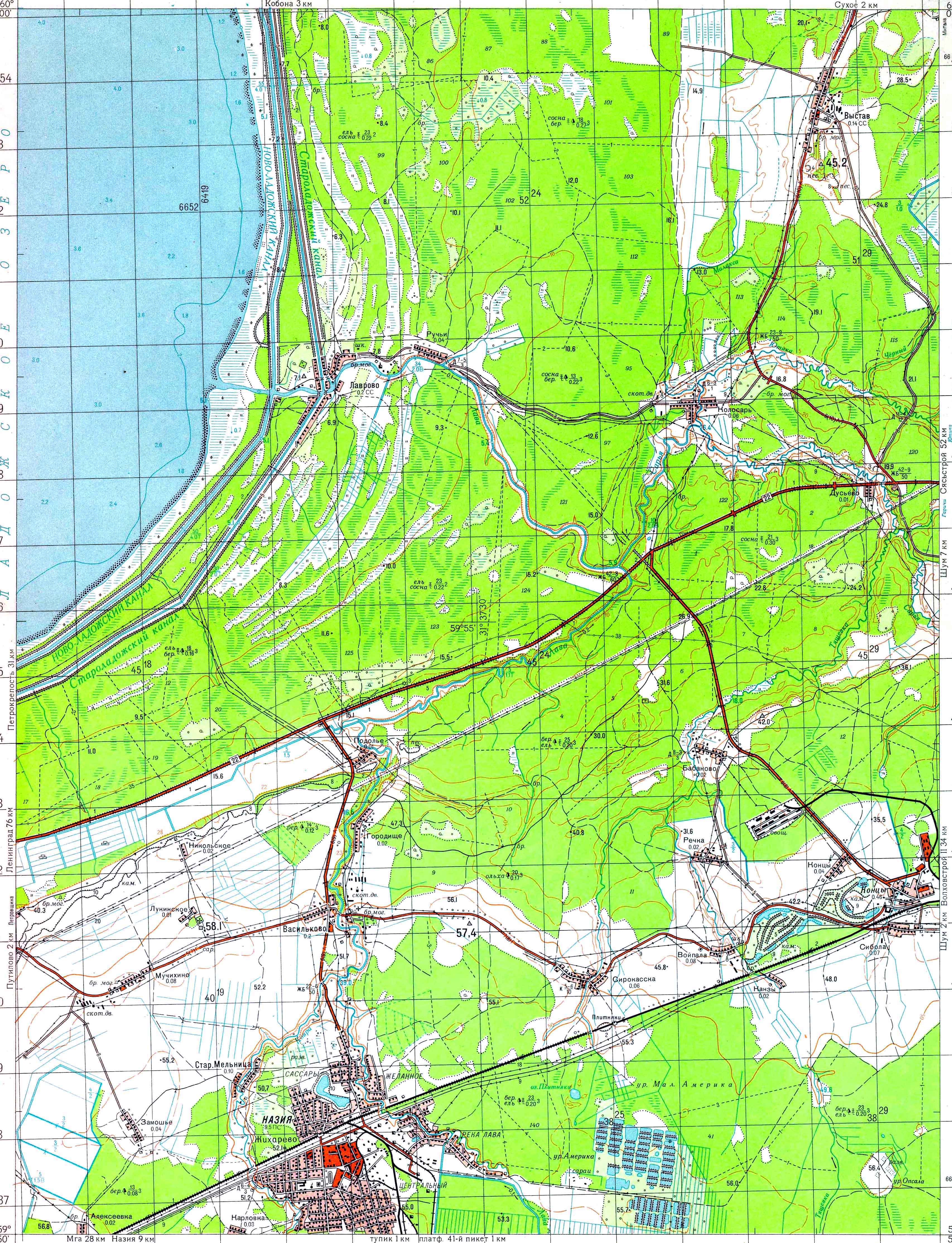 O 36 1. Топографическая Назия. Карта Питера 1:50000. Топокарта Назия. Старая мельница Назия.